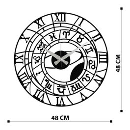 Wallity Enzoclock - S025 Reloj de pared decorativo de metal negro